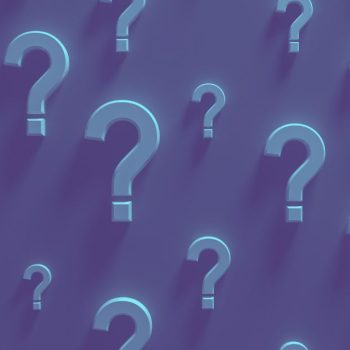 Pattern of glowing question marks on a blue background used to promote Trivia Night at Ford House, a lively social trivia event.